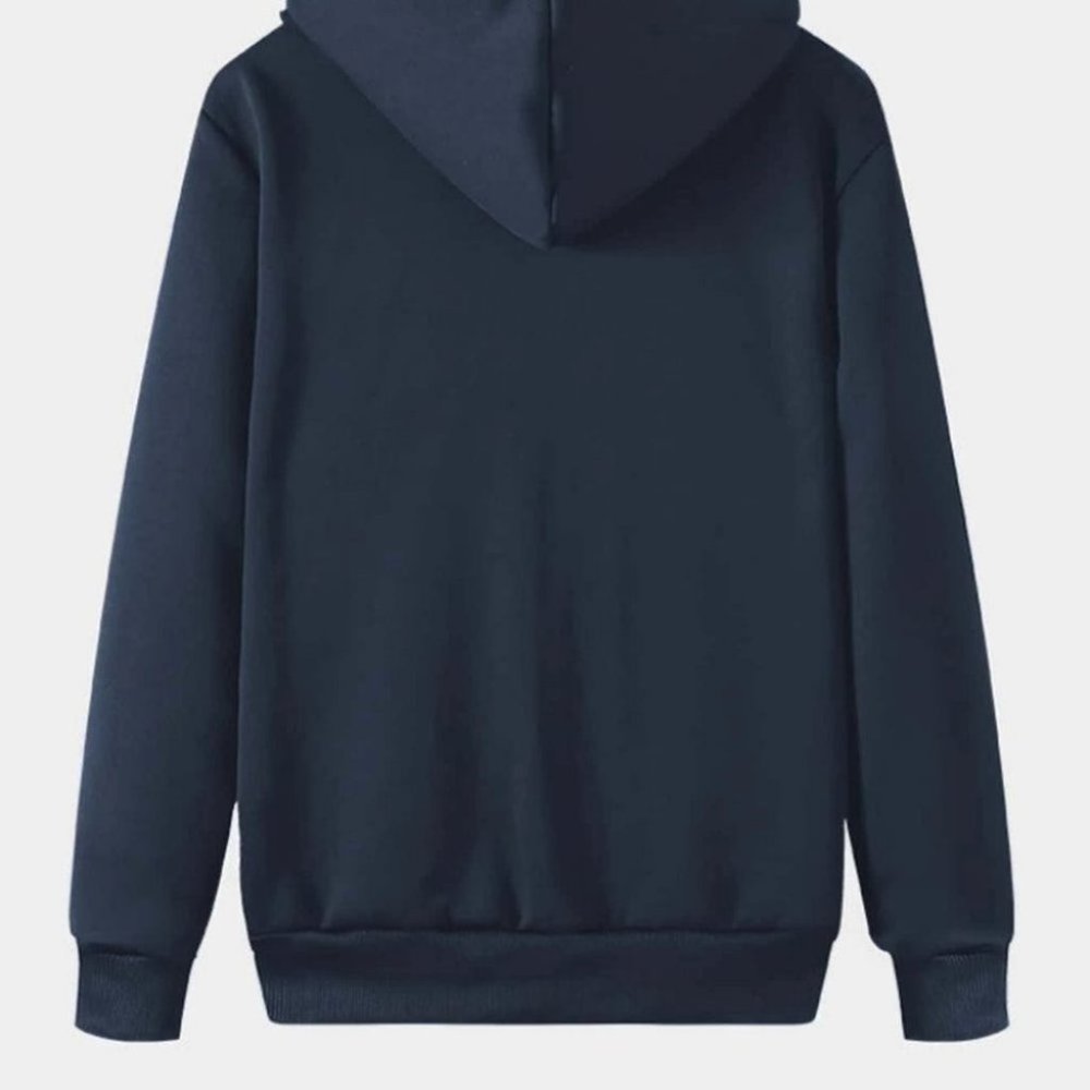 Royal Blue Mens Thermal Hoodie - Picture 4 of 7